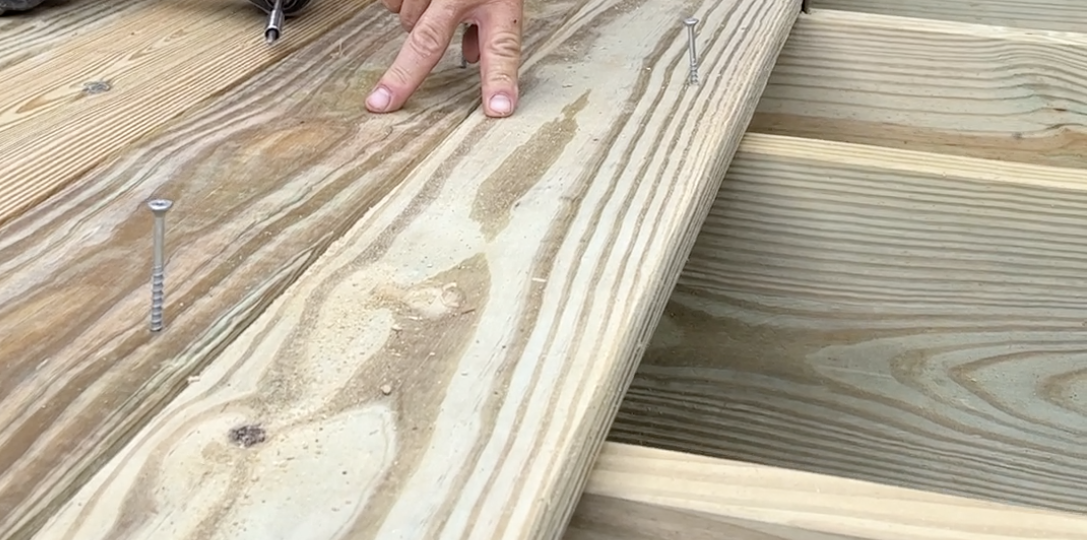 Gap pressure treated decking Mark MyFixitUpLife