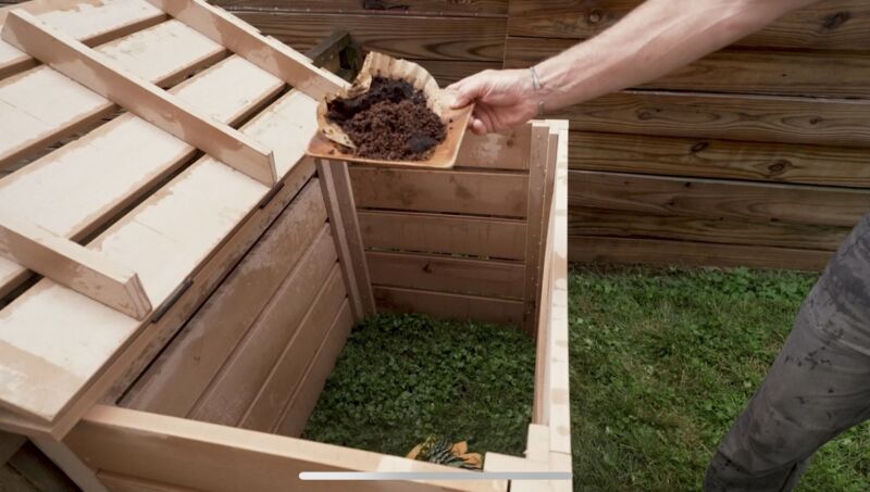 Composting in our new compost bin by MyFixitUpLife