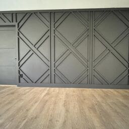 MyFixitUpLife After Feature Wall 3 Todays Tip How to Create a Feature Wall for Drama MyFixitUpLife Modern geometric matte black feature wall Modern Mill Acre MyFixitUpLife MyFixitUpLife