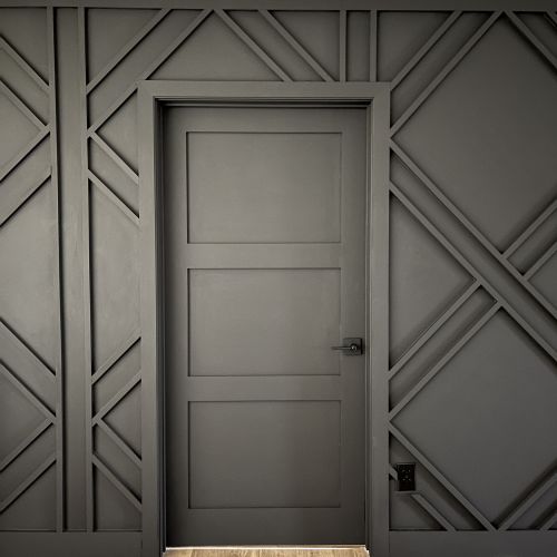 Doorway detail for modern geometric feature wall - Modern Mill - MyFixitUpLife