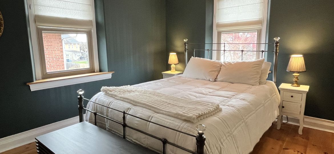 Eli and Elm weighted comforter - lighting - MyFixitUpLife bedroom makeover