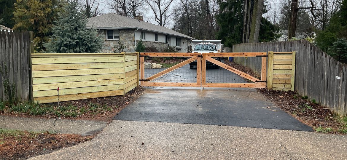 Wood driveway gate