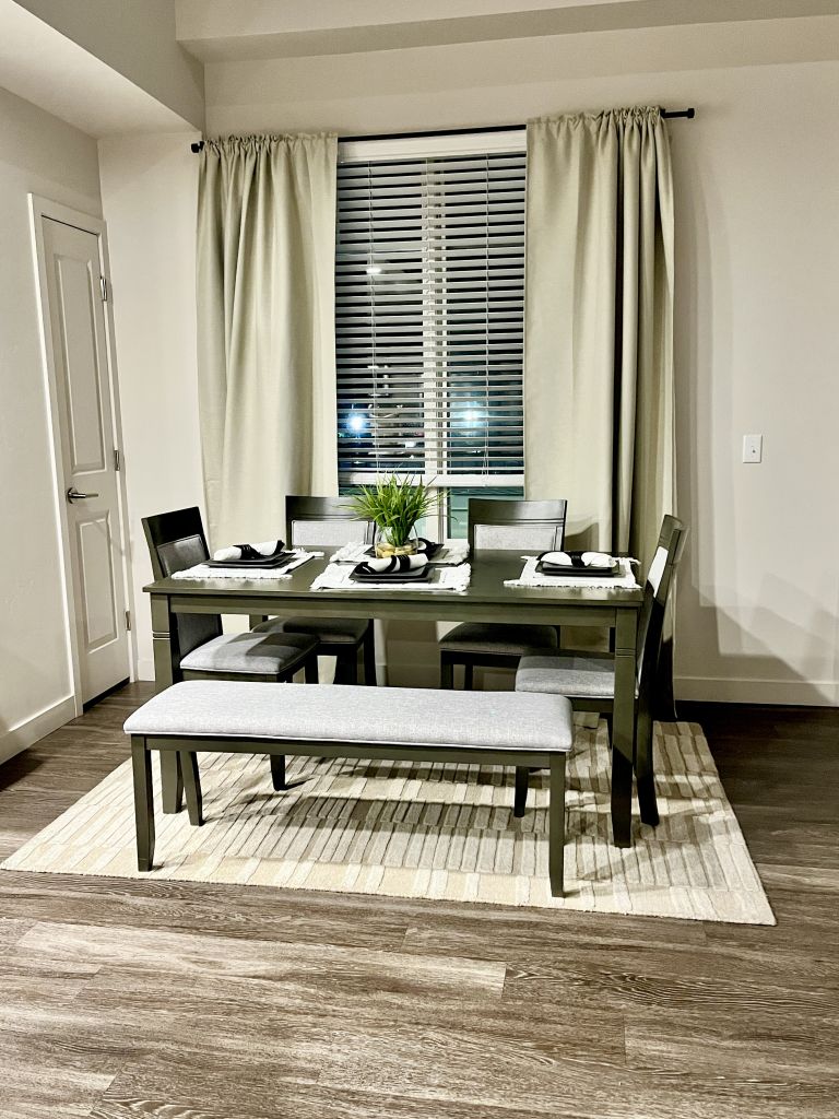 thick curtains elevate a dining space - myfixituplife
