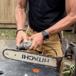 How to sharpen a chainsaw chain How to Sharpen a Chainsaw Chain Like a Pro Video MyFixitUpLife How to sharpen a chainsaw chain MyFixitUpLife