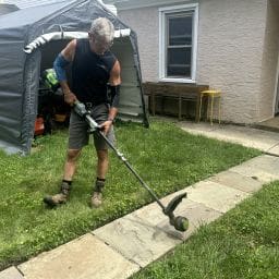 EGO String Trimmer edging Should You Try an eGo String Trimmer Maybe not MyFixitUpLife MyFixitUpLife Mark using the EGO String Trimmer MyFixitUpLife